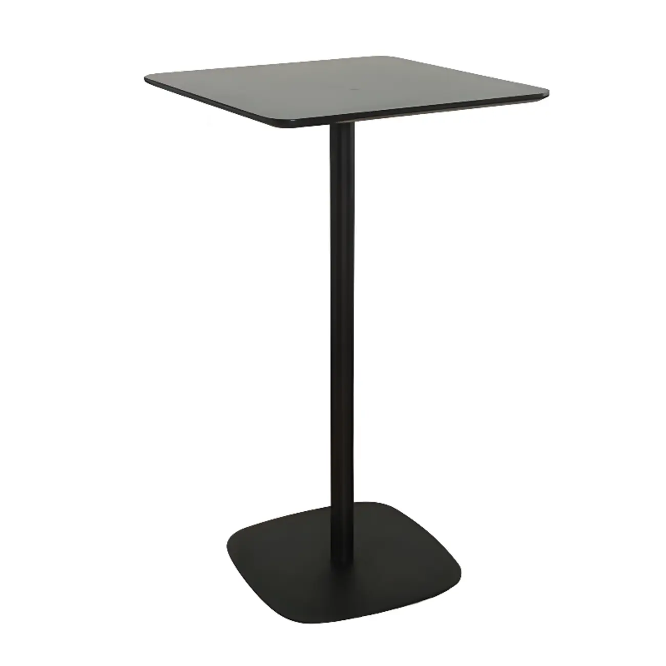 Minimalist Square Black Bar Table Metal Base for 2 Seats