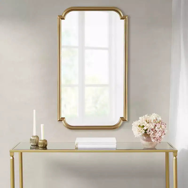 Adelaide Gold Scalloped Wood Wall Mirror Gold - Madison Park: Luxury Glam Style, MDF Frame, No Assembly Required