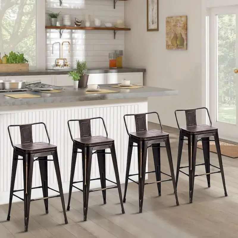 Bar Stools 24 Inches Metal bar stools with backs