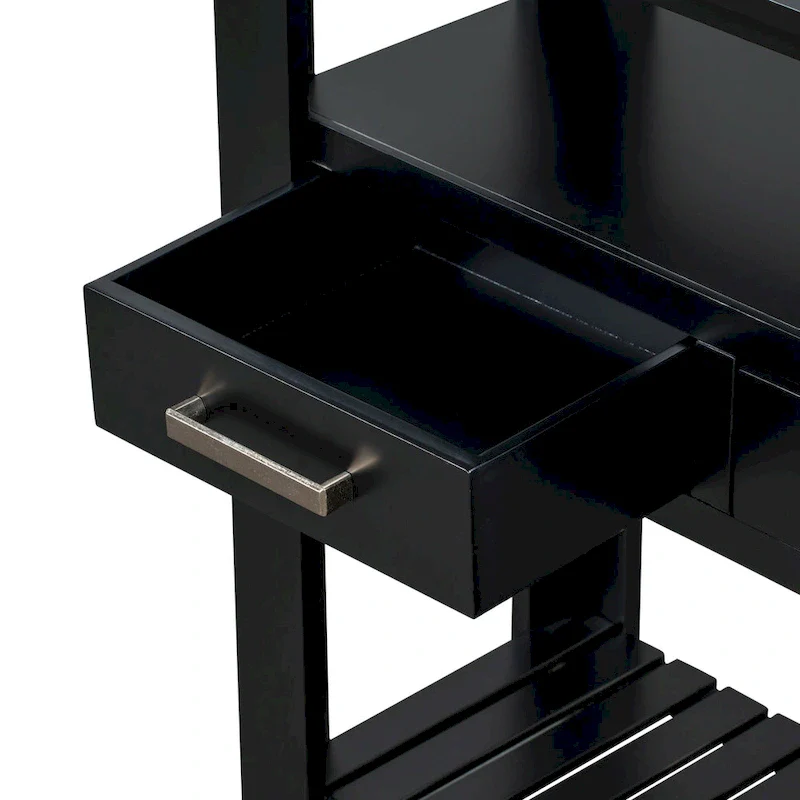 62.2 Modern Console Table with 4 Drawers and 2 Shelves