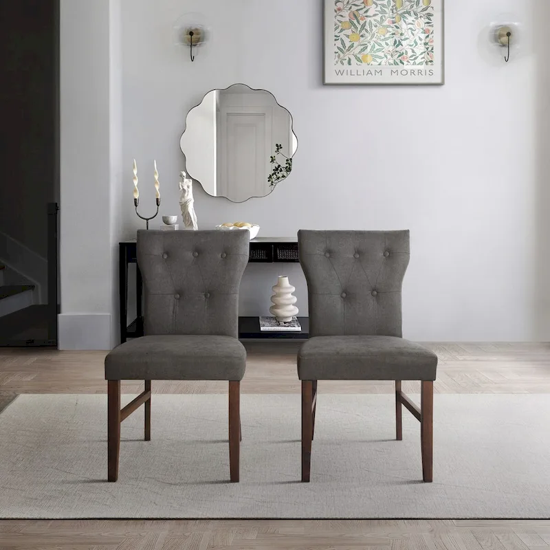 Button-Tufted Dining Chair - Red/Blue/Dark Grey - Single