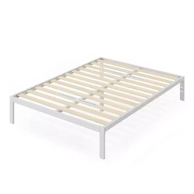 Zinus Queen 14" Metal Platform Bed Frame White: No Box Spring, Steel Construction, 700 lbs Capacity