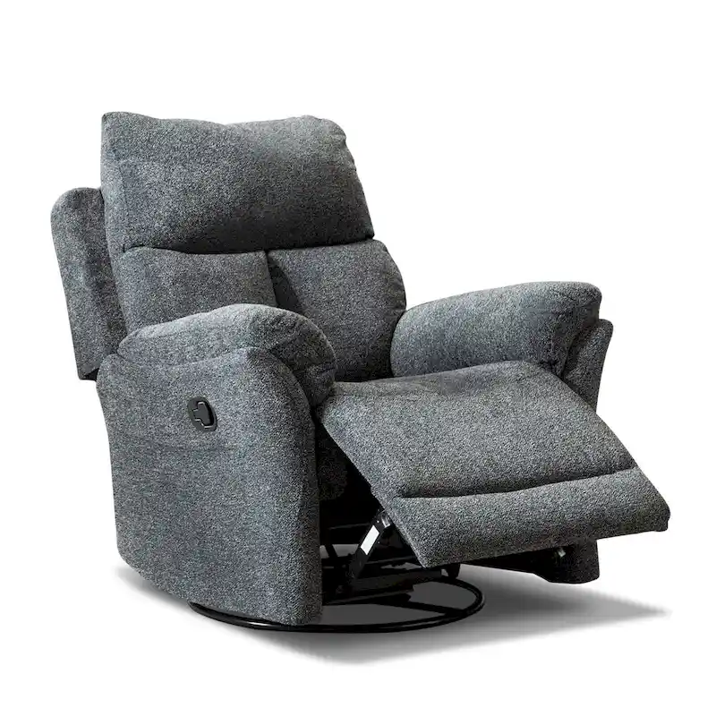 Swivel Rocker Fabric Recliner Chair Manual Reclining Sofa Set of two