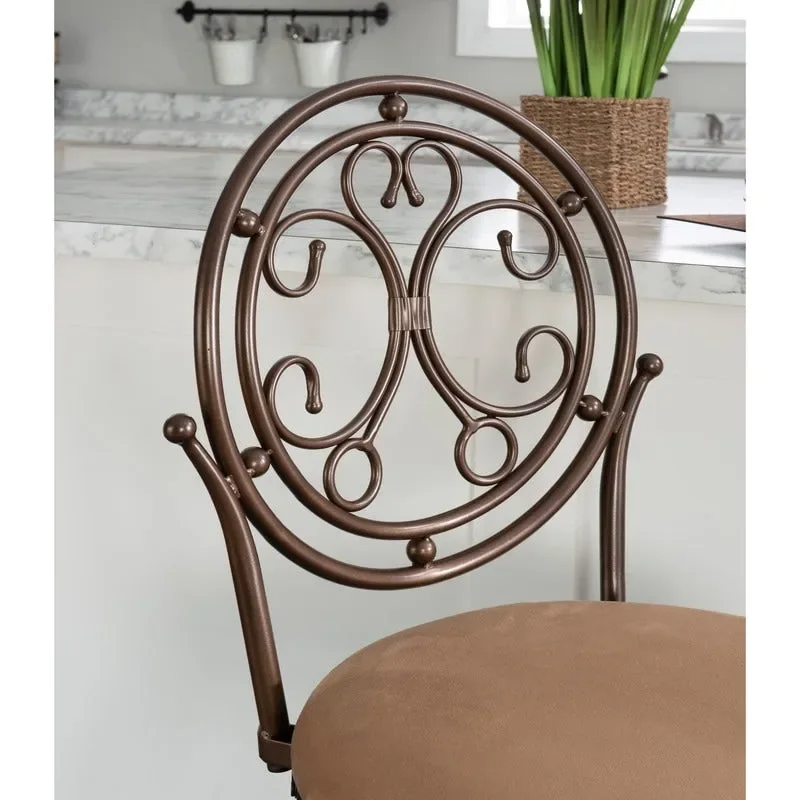 Monaco Big & Tall Scroll Circle Back Counter Stool - N/A
