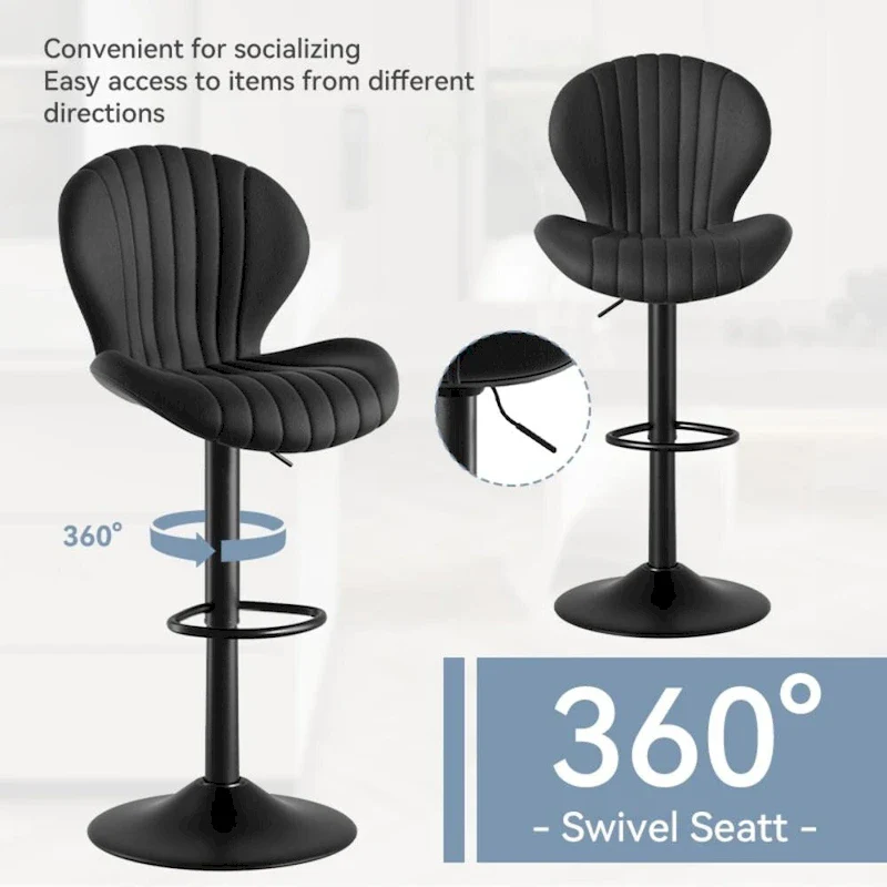 Modern Fabric Bar Stool with Iron Frame - 2 Pack