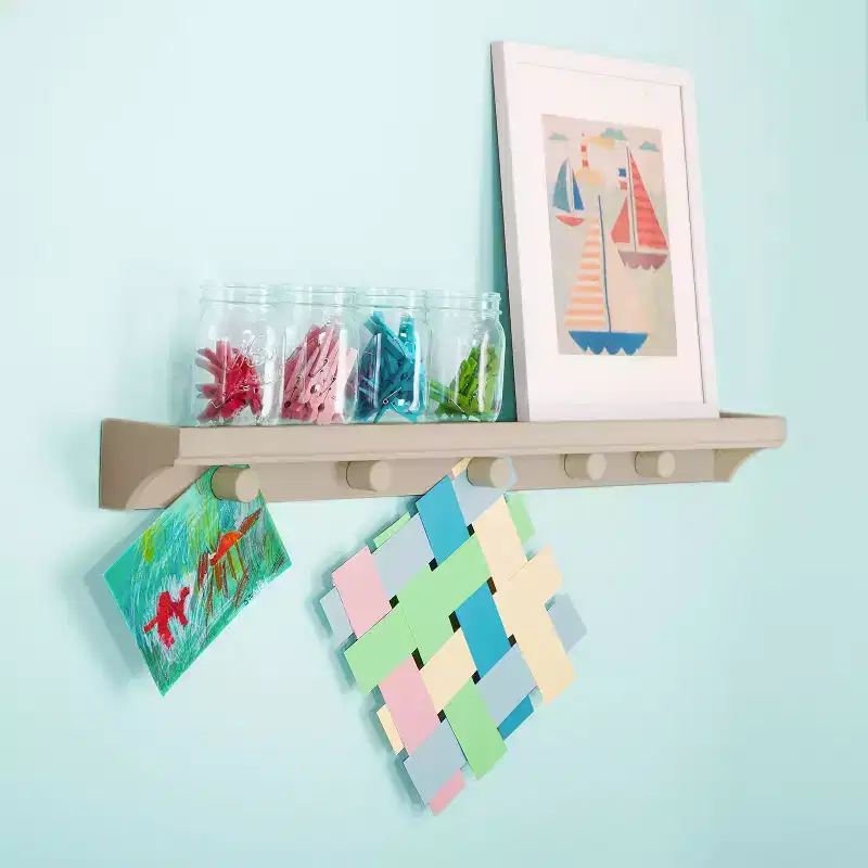 Martha Stewart Crafting Kids' Art Display: Children's Hanging Arts and Crafts Display Shelf with Magnetic Pegs