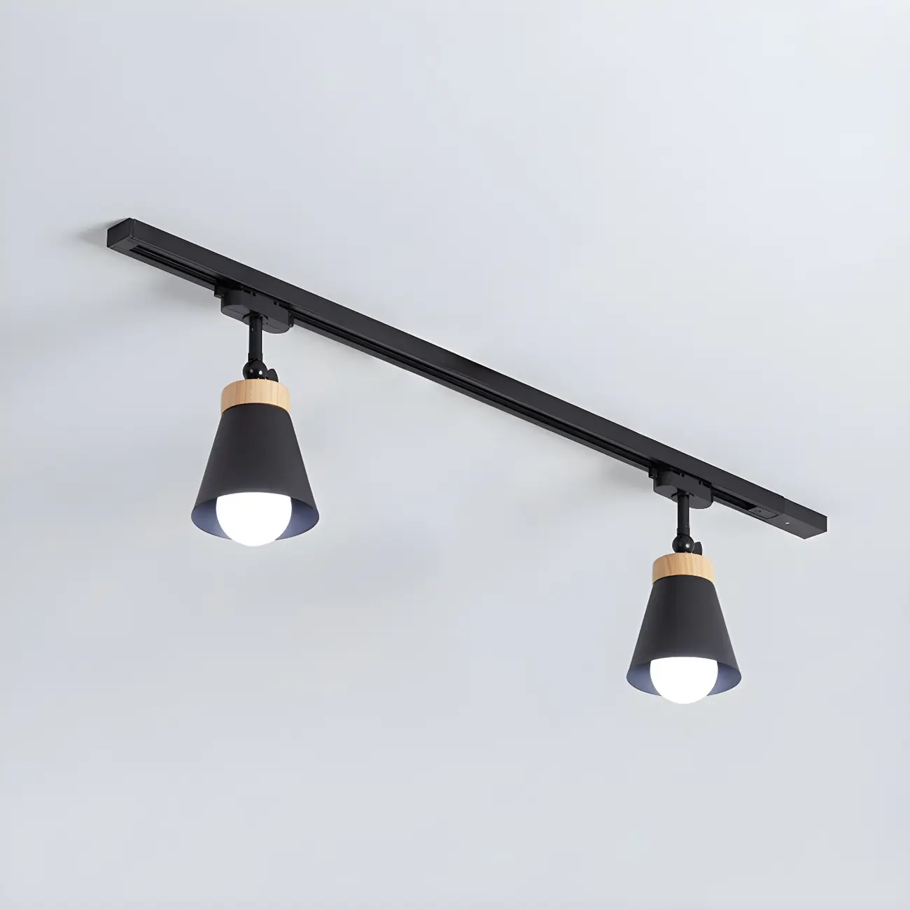 Modern Metal Cone Shape Semi Flush Mount Slidable Track Light