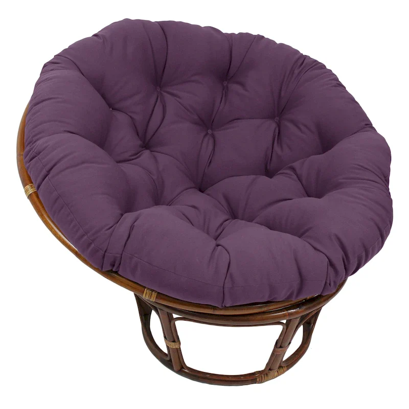 Grape / Indigo / Red / Royal Blue / Spice / Steel Grey / Sunset / Bubble Gum Pink Tufted Papasan Chair Cushion, Reversible, 48 Inch