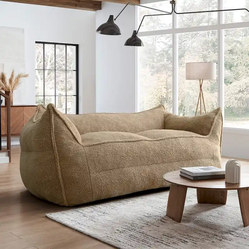 Cream Boucle Sofa — Loveseat / Ottoman / Single, 1–2 Person