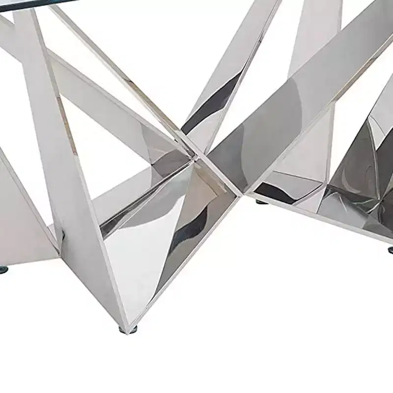 Acme Furniture Dekel Glass Top Dining Table Clear/Stainless Steel
