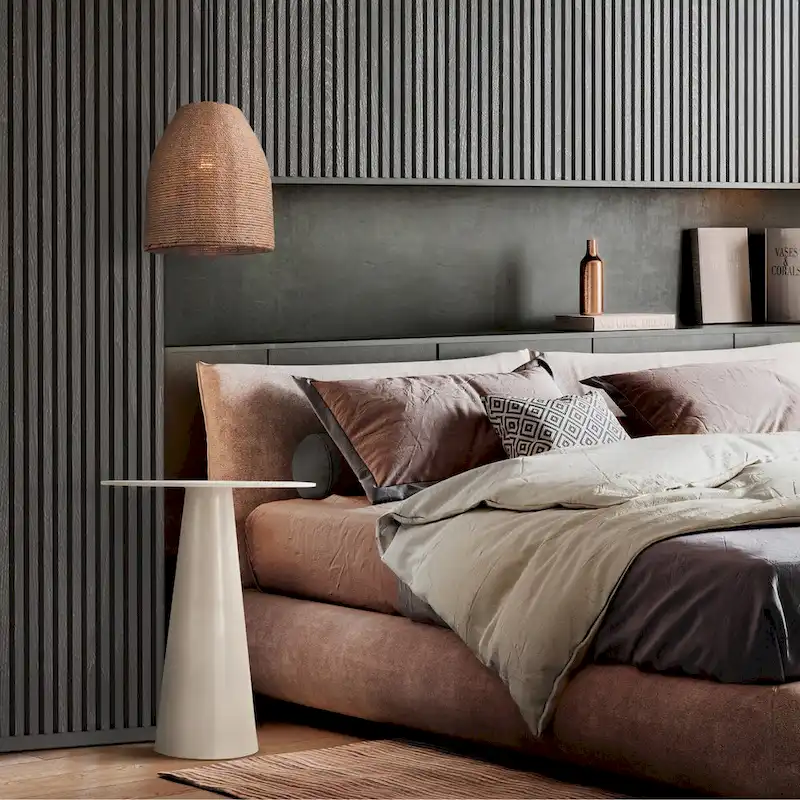 Conical Side Table - White Metal