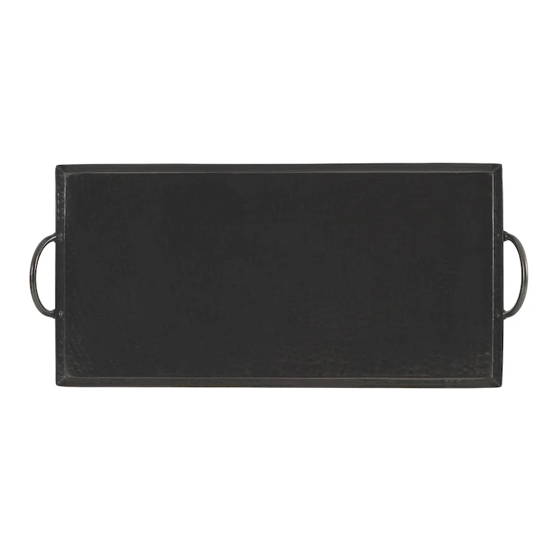 Kate and Laurel Sanzo Hammered Rectangle Metal Tray