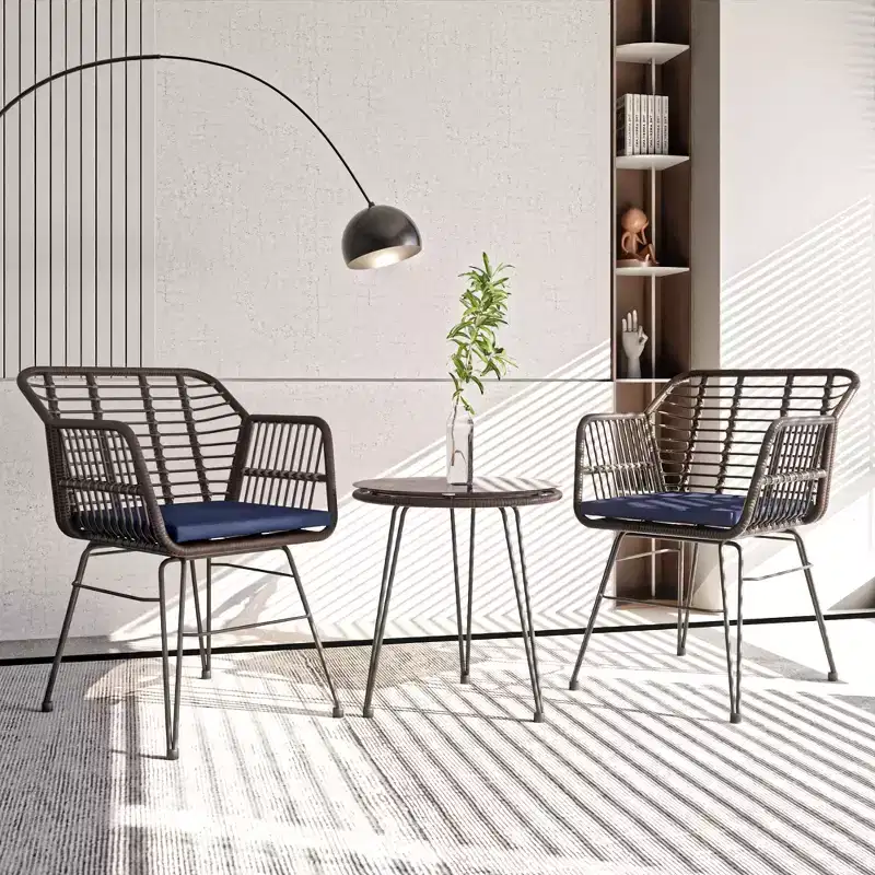UPTIOT 3 Piece Wicker/rattan Seating Group With Cushions
