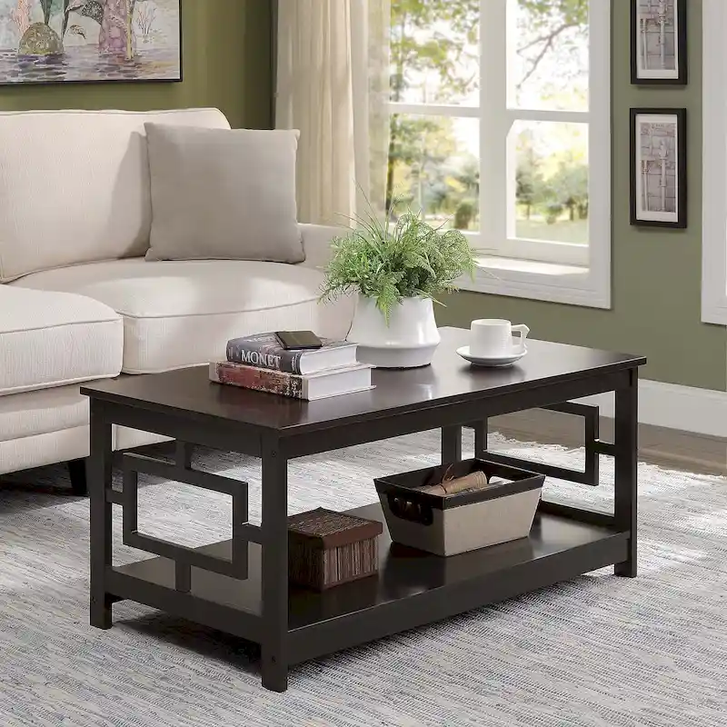 Coffee table with shelves
