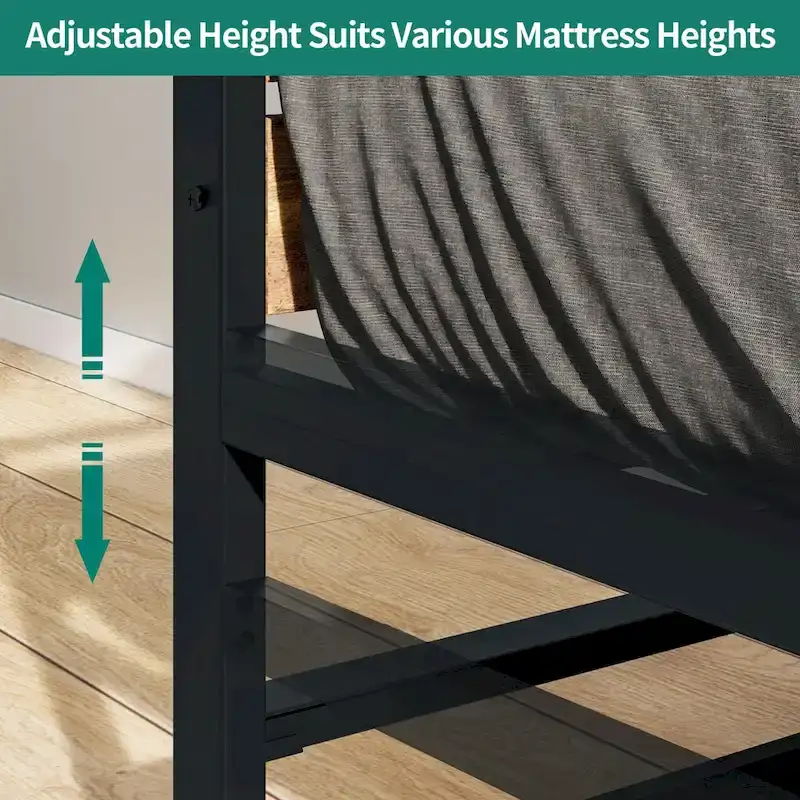 Twin Black Pull-out Metal Bed