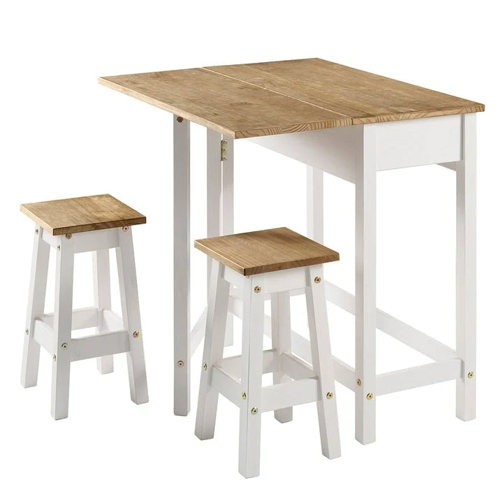 Solid Pine Drop Leaf Table 3-piece Dining Set