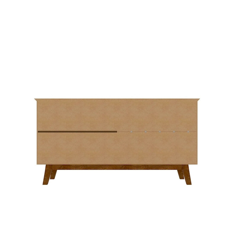 Yonkers 62.99 Sideboard with Solid Wood Legs and 2 Cabinets in Off White and Cinnamon