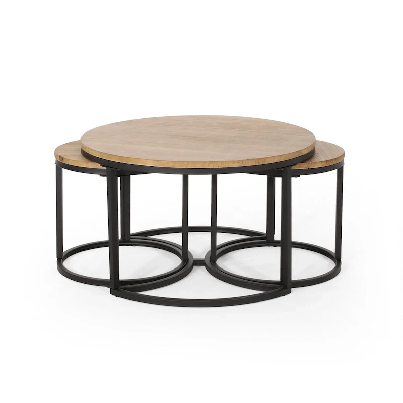 Gerrish Modern Industrial Coffee Table Set by Christopher Knight Home