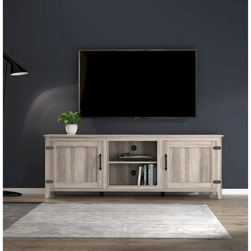 70.08  TV Stand with Doors and Open Storage Compartments for TVs Up to 60