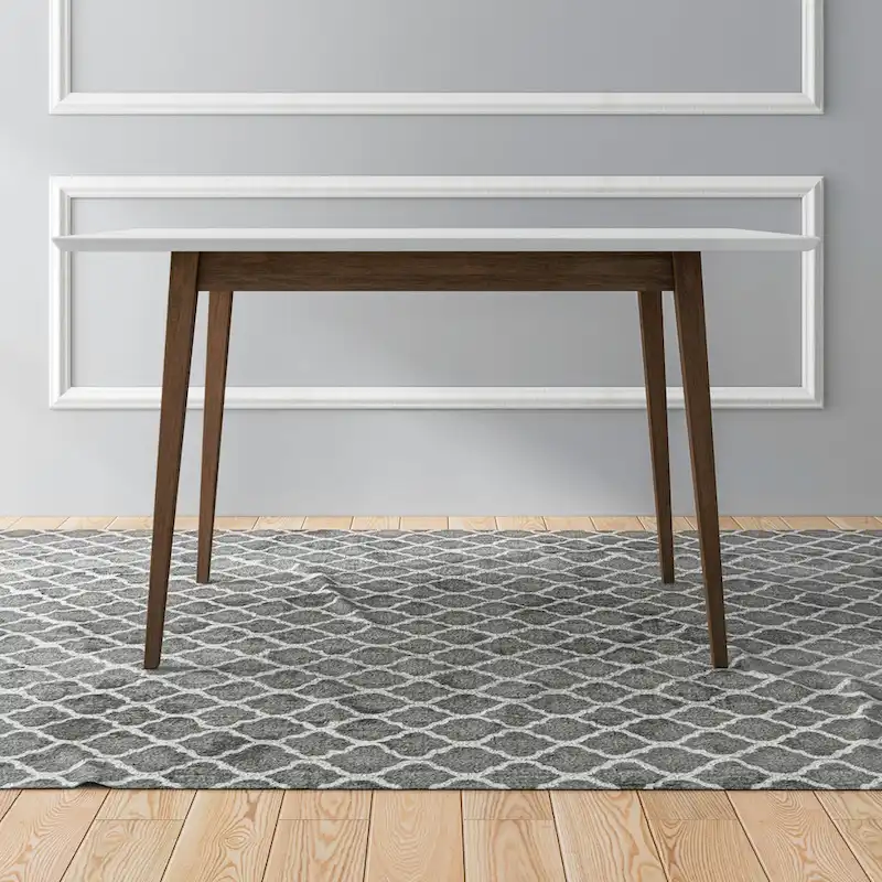 Alda Mid-Century Modern Rectangular Solid Wood Dining Table