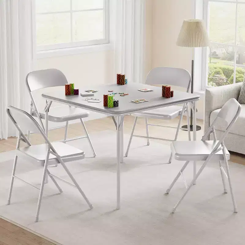 COZONY 38 Folding Card Table, PU Padded Game Table w/ Steel Frame for Parties & Game Nights