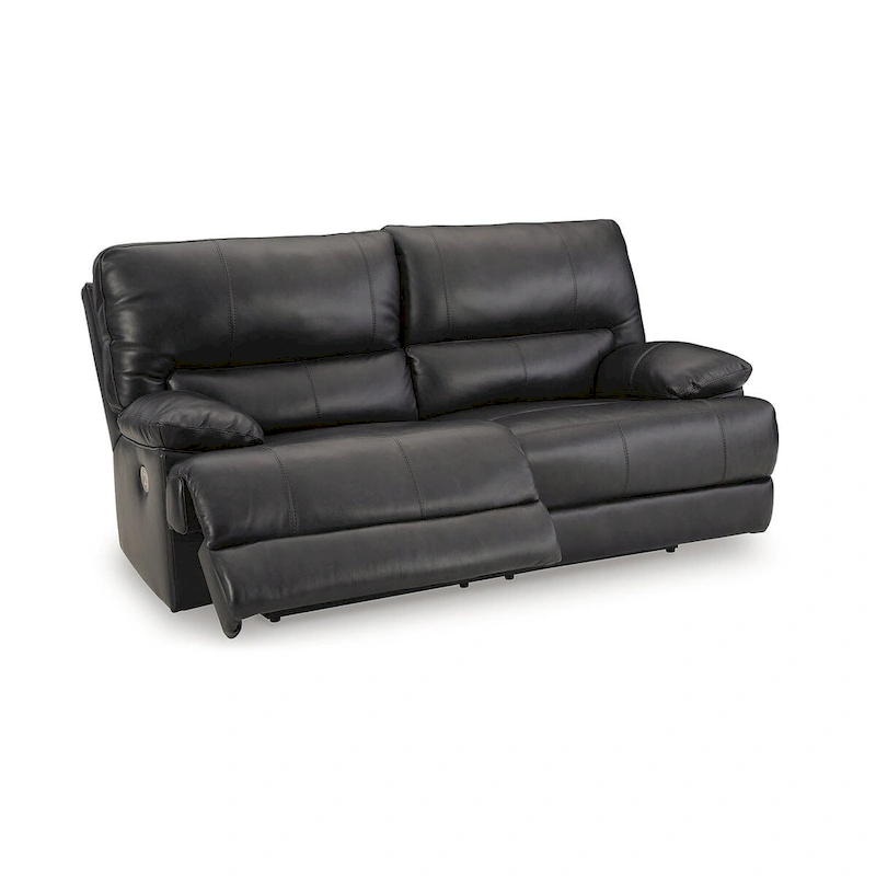 Signature Design by Ashley Mountainous Black Power Reclining Sofa - 85W x 42D x 42H