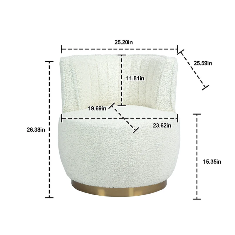 HOMEFUN Velvet Upholstered 360 Degree Swivel Armless Round Barrel Chairs