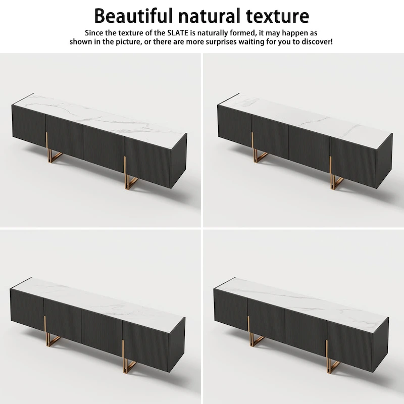 78.7 TV Stand, Entertainment Center with Faux Marble Top