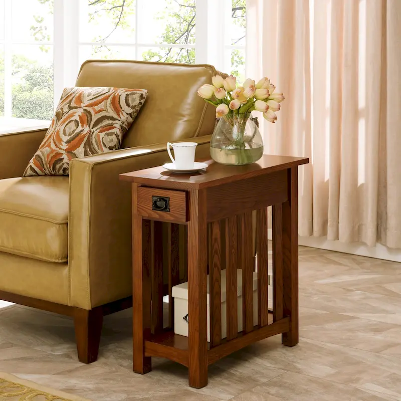 Impeccable Transitional 1 Drawer End Table