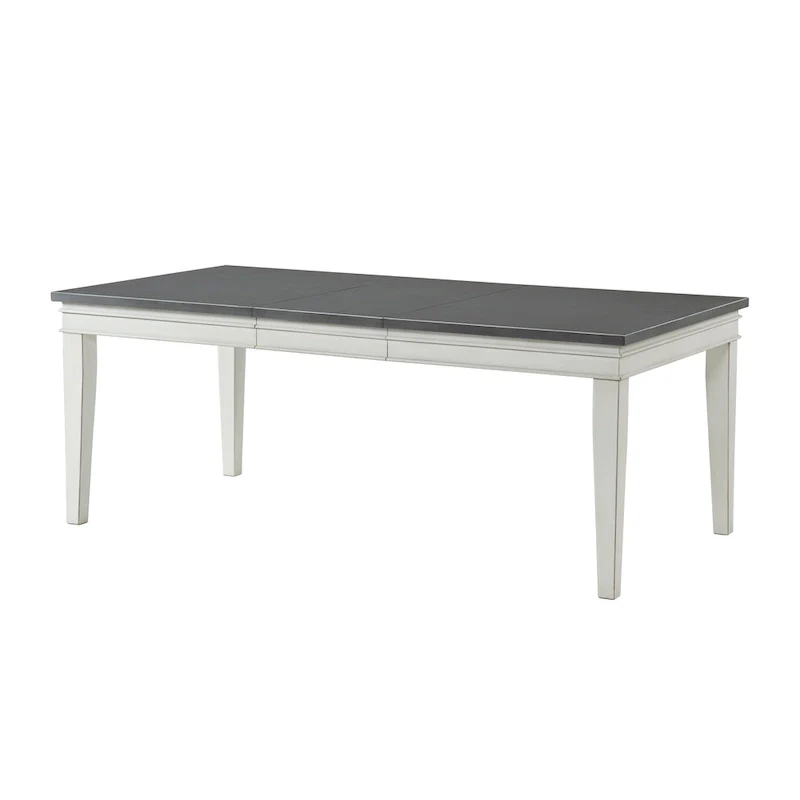 Extendable Dining Table - Antique White & Grey - Seats 6