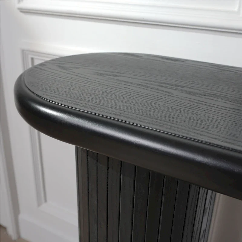 60  Wood Console Table with Ribbed Legs