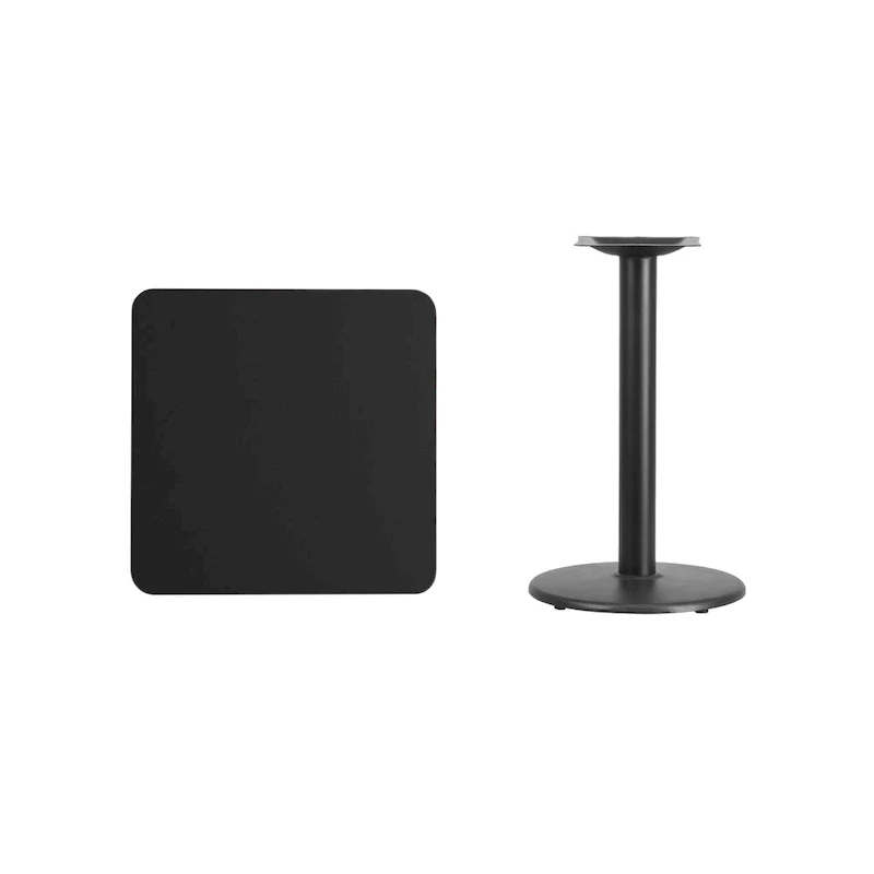 24 Square Laminate Table Top with 18 Round Table Height Base