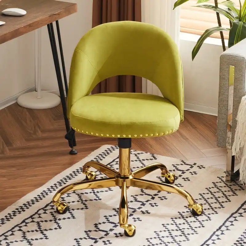 Office Chair Velvet Desk Chair Swivel Armchair Cute Modern Fabric Home Office Desk Chairs with Wheels