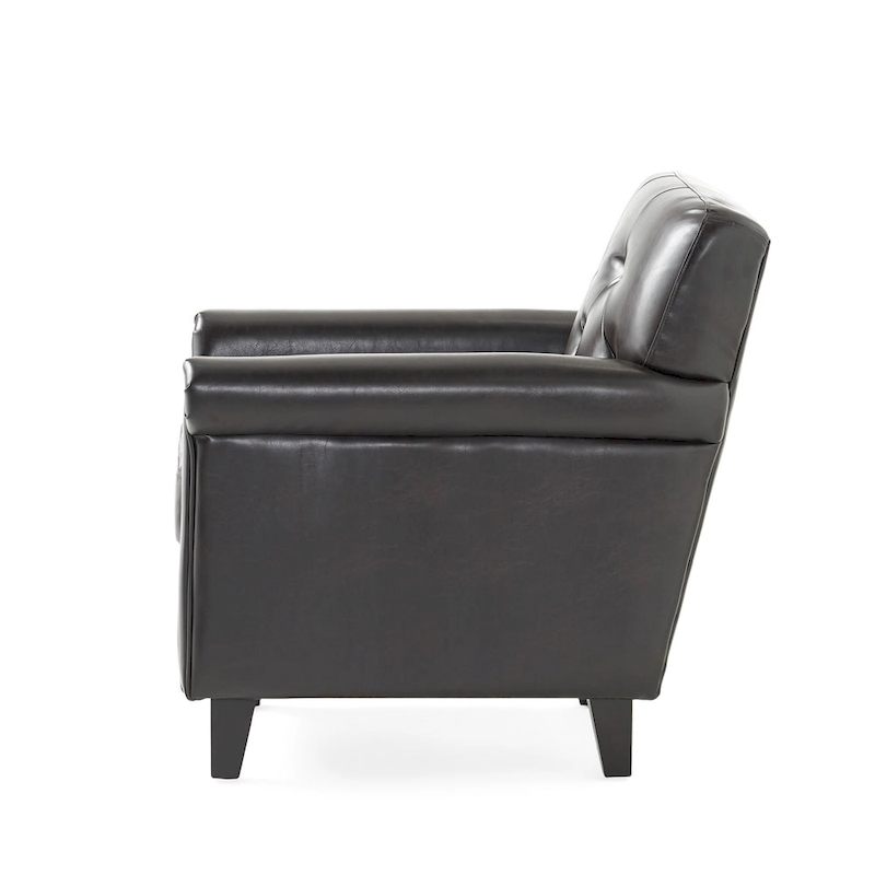 Veronica Tufted Brown Leather Club Chair by Christopher Knight Home
