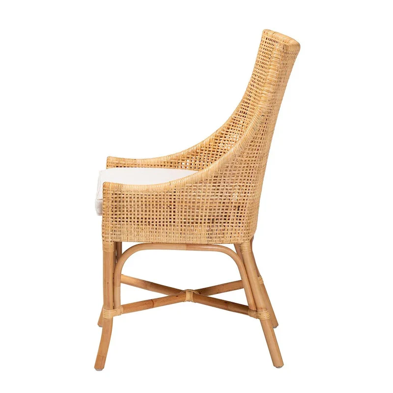 Bella Modern Bohemian Natural Brown Rattan Dining Chair
