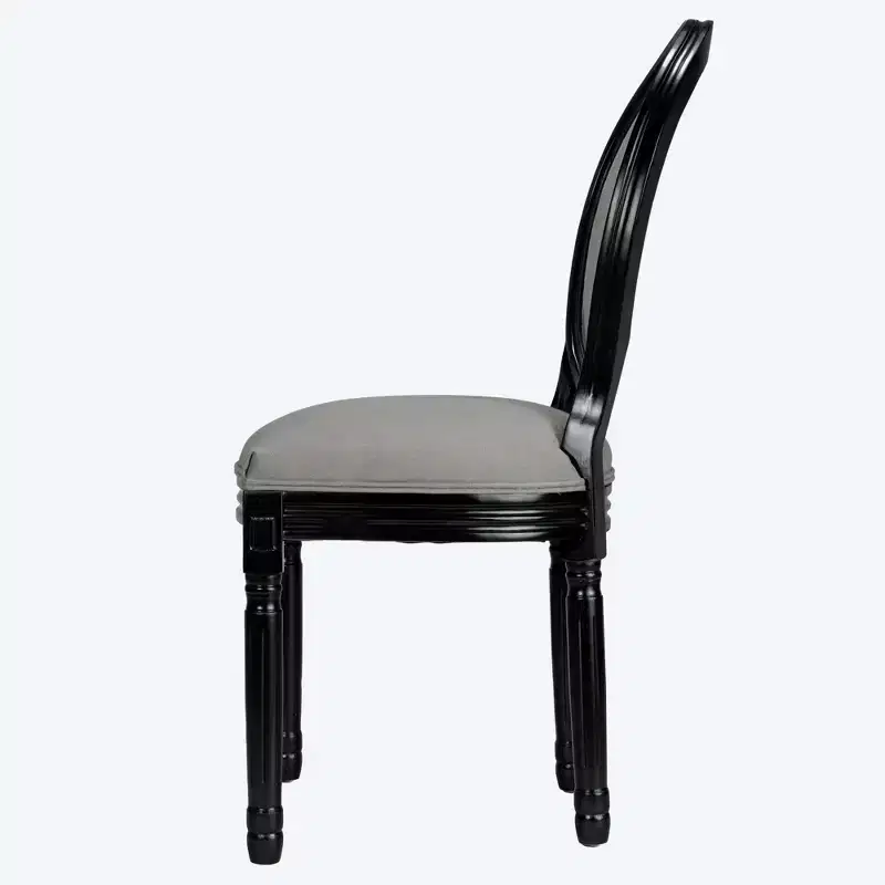 GDFStudio Coini Modern Wooden Linen Upholstered Dining Chairs with Sponge Round Back (Set of 2)