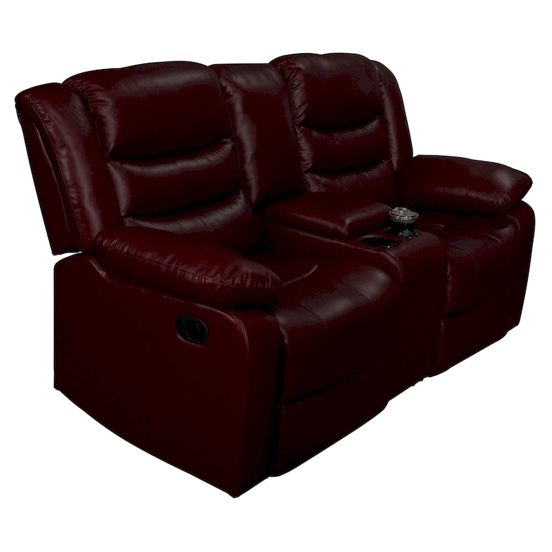 Manual Reclining 3-Piece Living Room Sofa Set - Sofa with Dropdown Table, Loveseat with Console, and Recliner