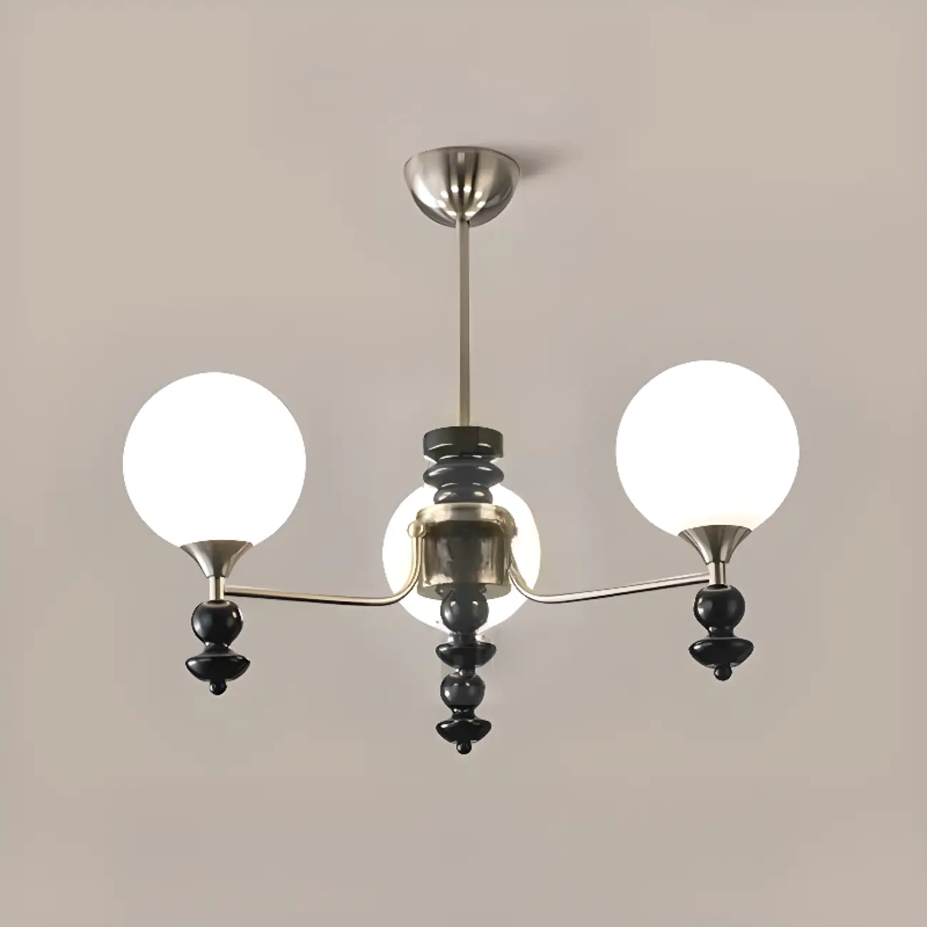 Modern Stylish Black Nickel Glass Globe Chandelier