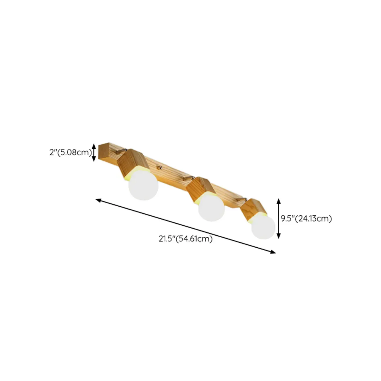 3-Light Modern Wooden Linear LED Vanity Lights