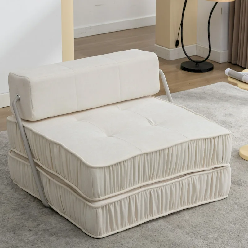 Convertible Sofa Bed,Modern Chenille Upholstered Sleeper Chair