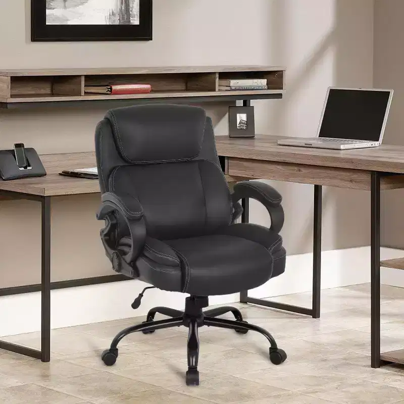 BestMassage Big and Tall Office Chair Computer Chair with Armrests, Black