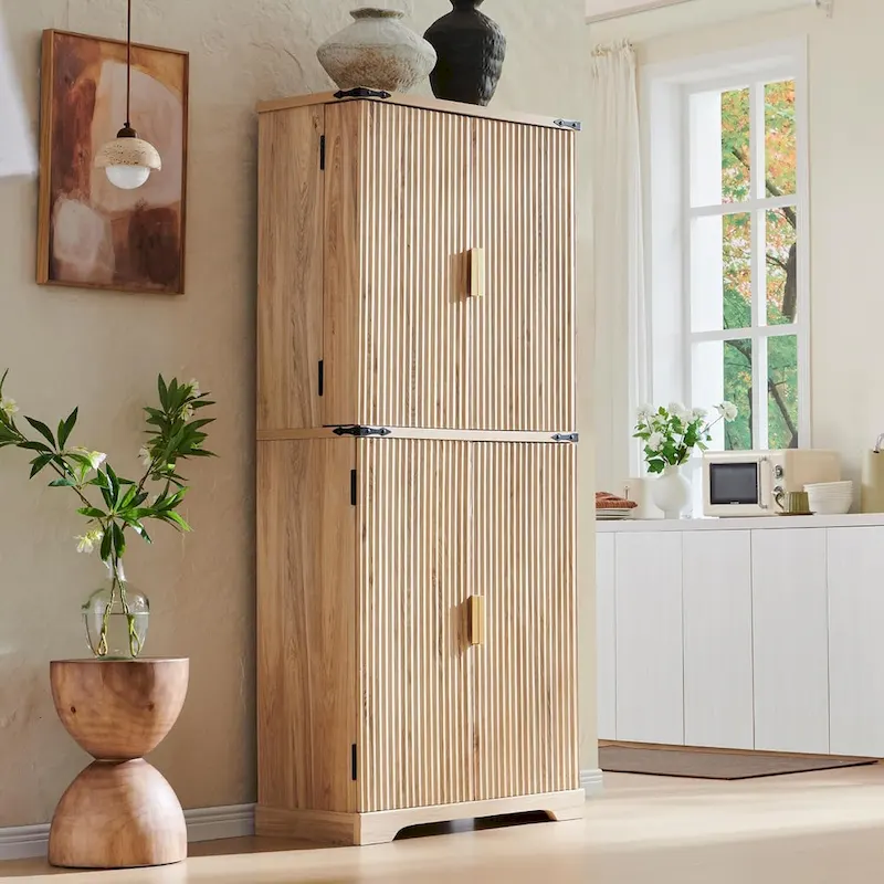 Fluted 4-Door Storage Cabinet, 72
