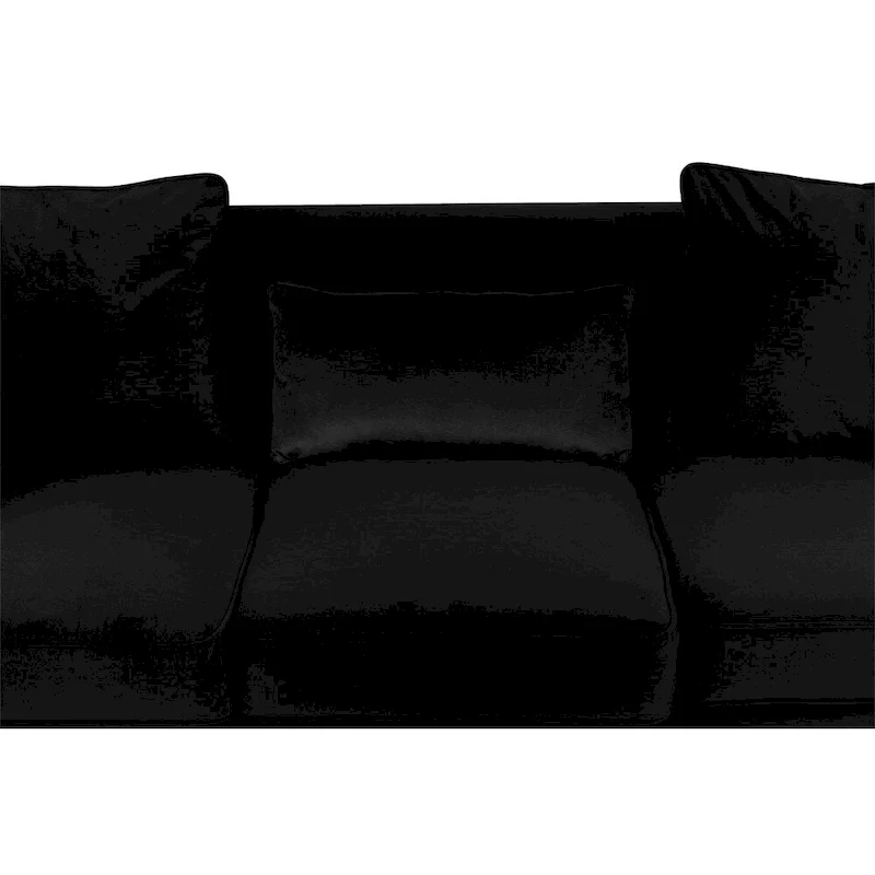 Velvet Living Room Set in Black