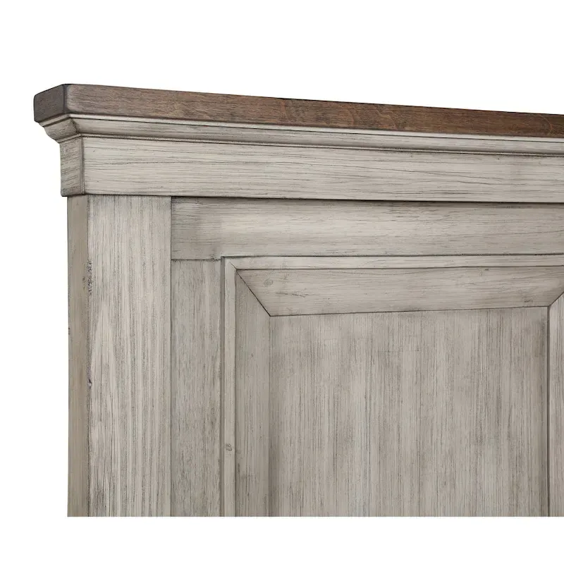 New Classic Furniture Mecklin Cream and Brown 5-Piece Bedroom Set with 2-Nightstand