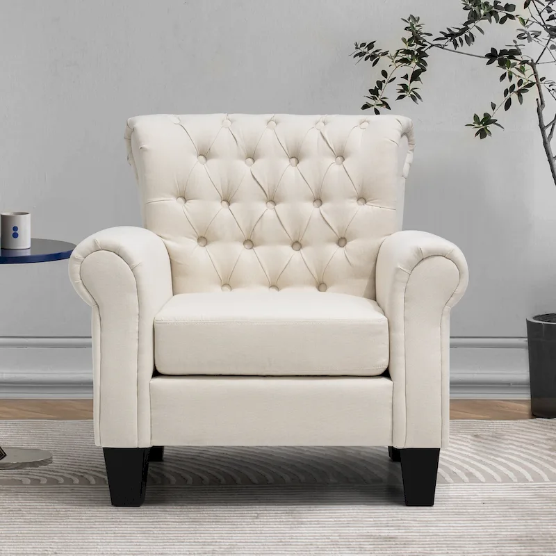 Accent Club Chair with Arms and Padded Seat