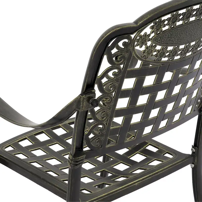 Clihome Cast Aluminum Patio Dining Chairs (Set of 2)