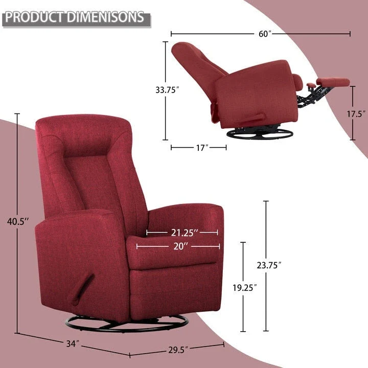Glider Recliner Rocker Recliner Swivel Recliner Chair Accent Chair