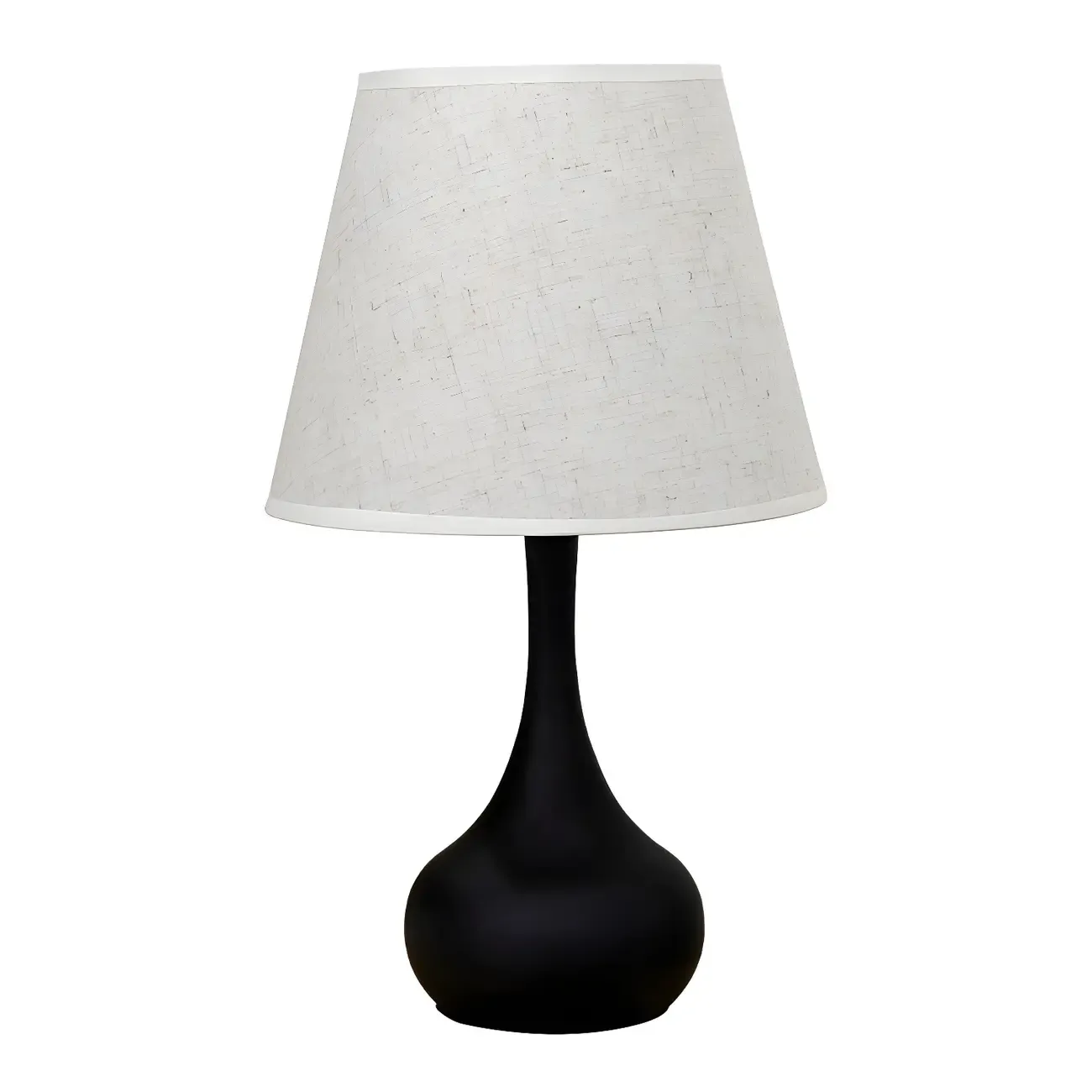 Bedside Elegant Black/White Metal Fabric Table Lamp