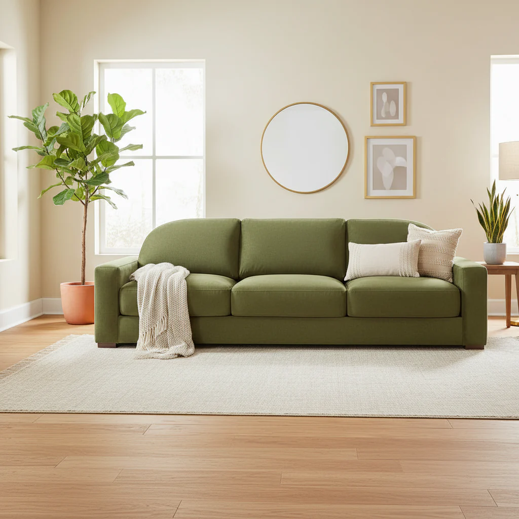 Fano 99 Sofa in Distressed Green Velvet