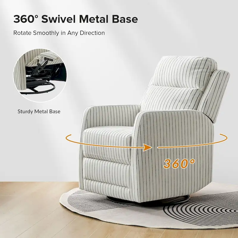 Diana Modern Polyester 360-degree Swivel Rocker Recliner by HULALA HOME